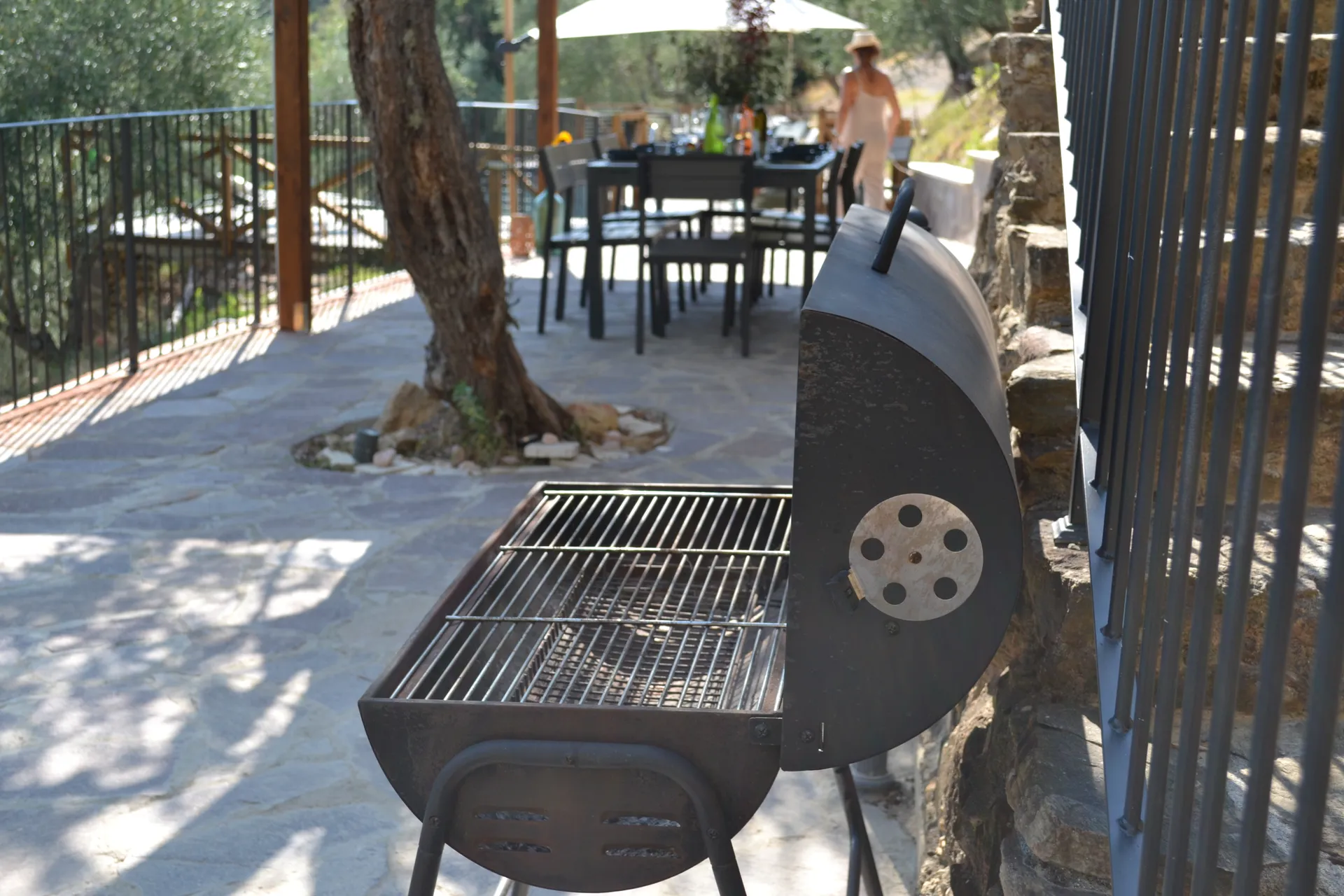 The pool deck and loungers at Casale Eleo