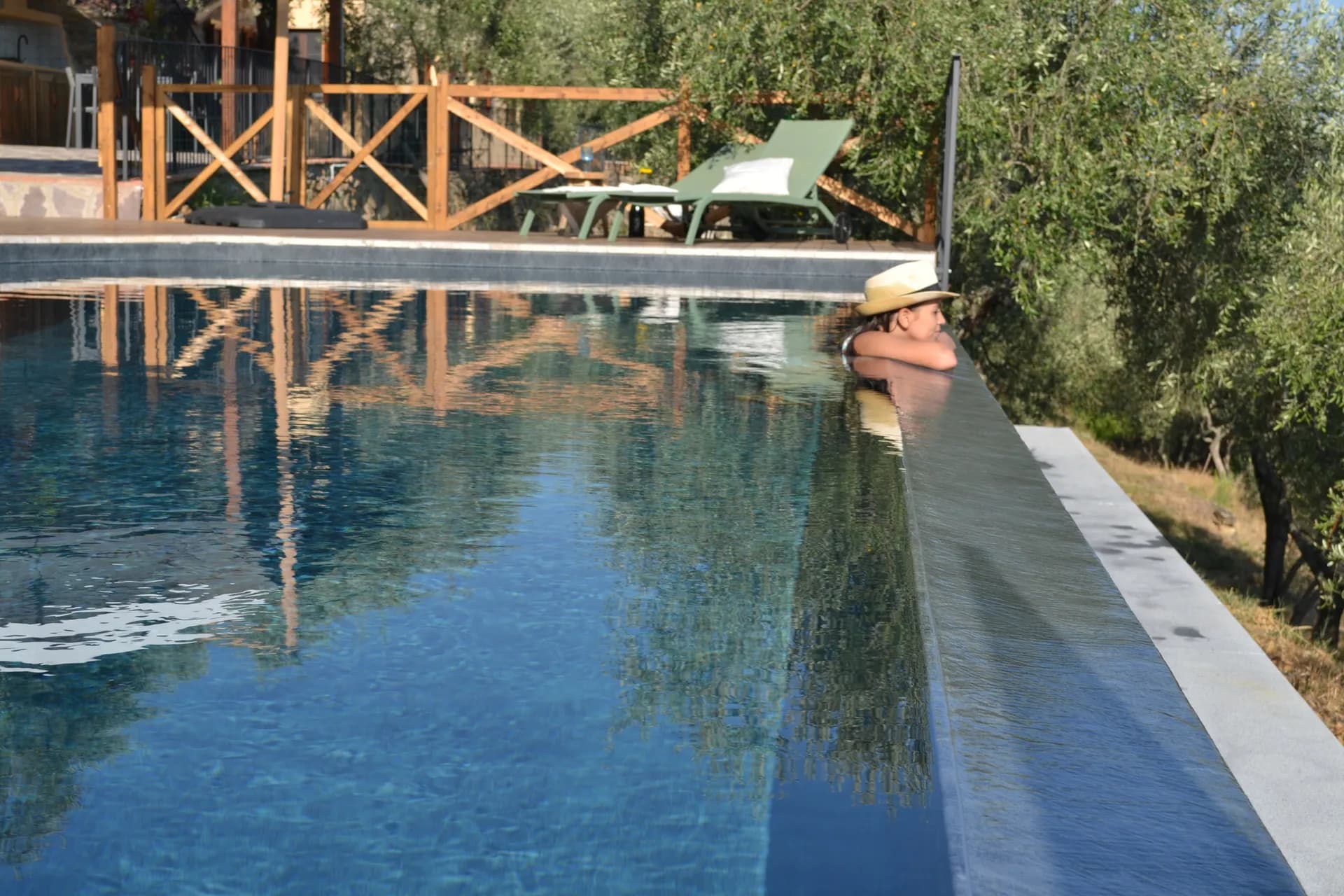The infinity pool at Casale Eleo looking over the valley