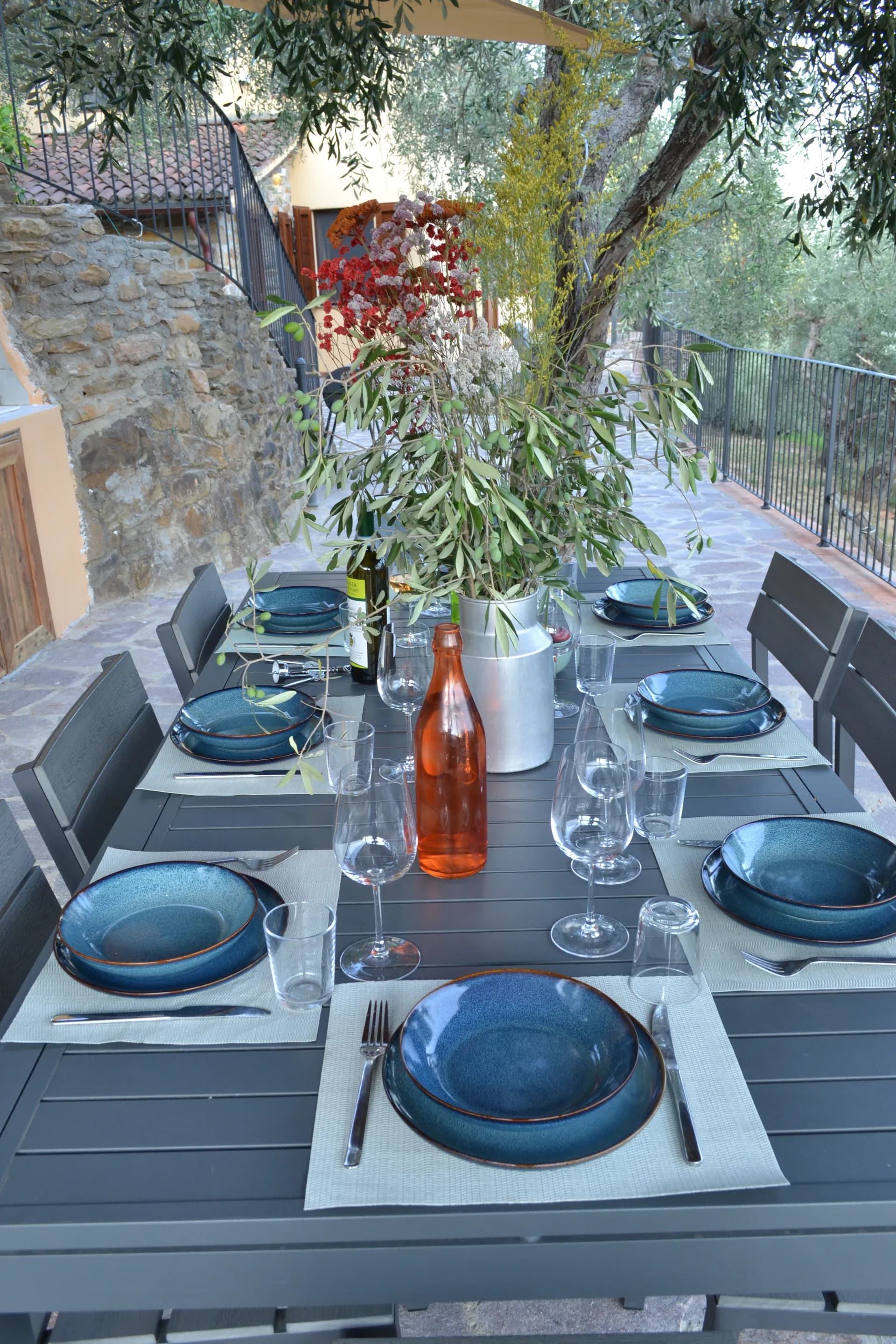 The shaded gazebo and outdoor kitchen beside the pool